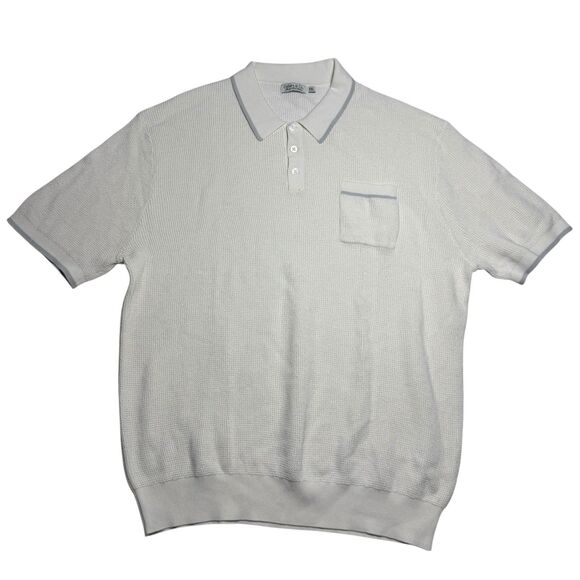 Collars And Co Mens Golf Sweater Polo Shirt White Size XXL Modal Cotton Preppy - Picture 1 of 8